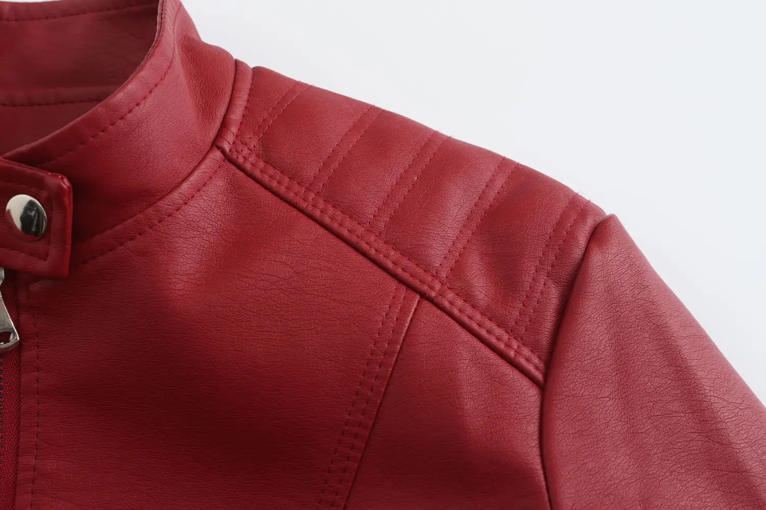 Women’s Short Slim-fit Leather Coat