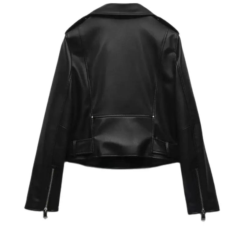 Women’s Faux Leather Retro Biker’s Leather Coat