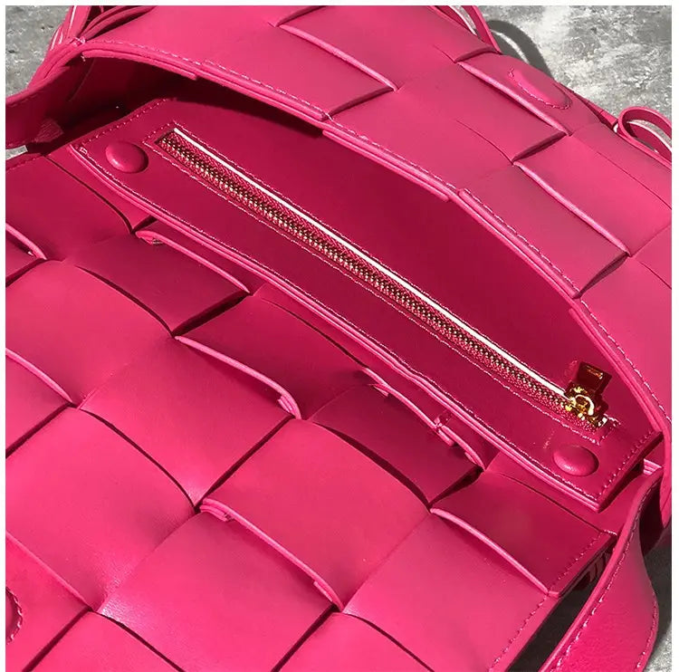 Leather Woven Bag Casual Fashion One Shoulder Messenger