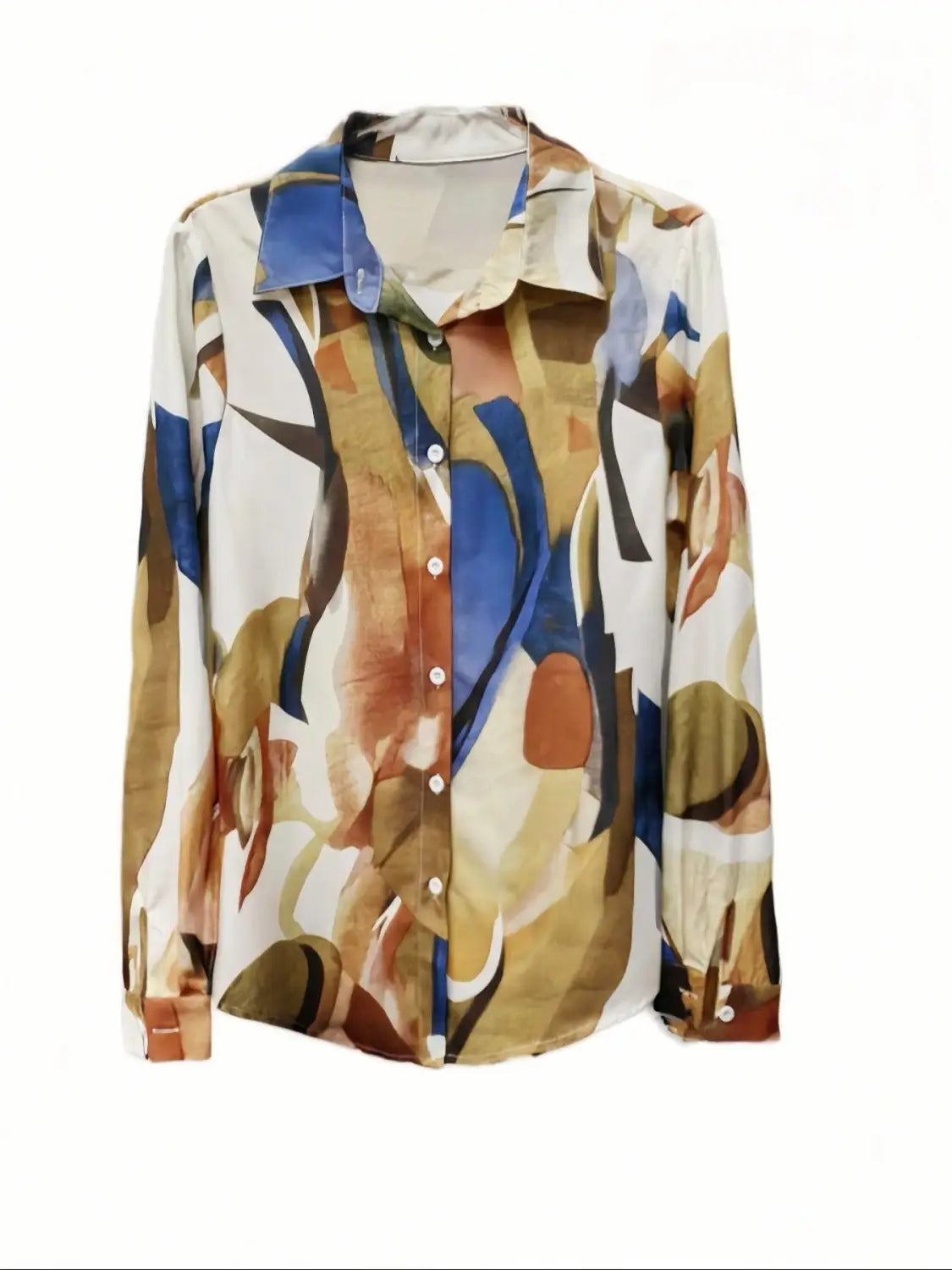Loose Digital Printing Lantern Long Sleeve Shirt For Women