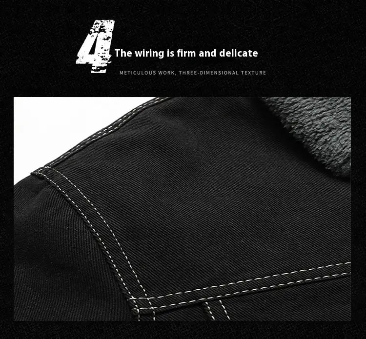Denim Coat Fleece-lined Men Fashion Brands Jacket