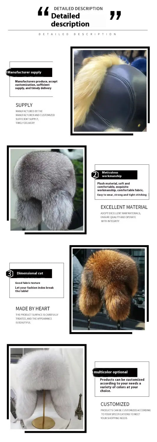 True Fox Fur Lei Feng Full With Hat