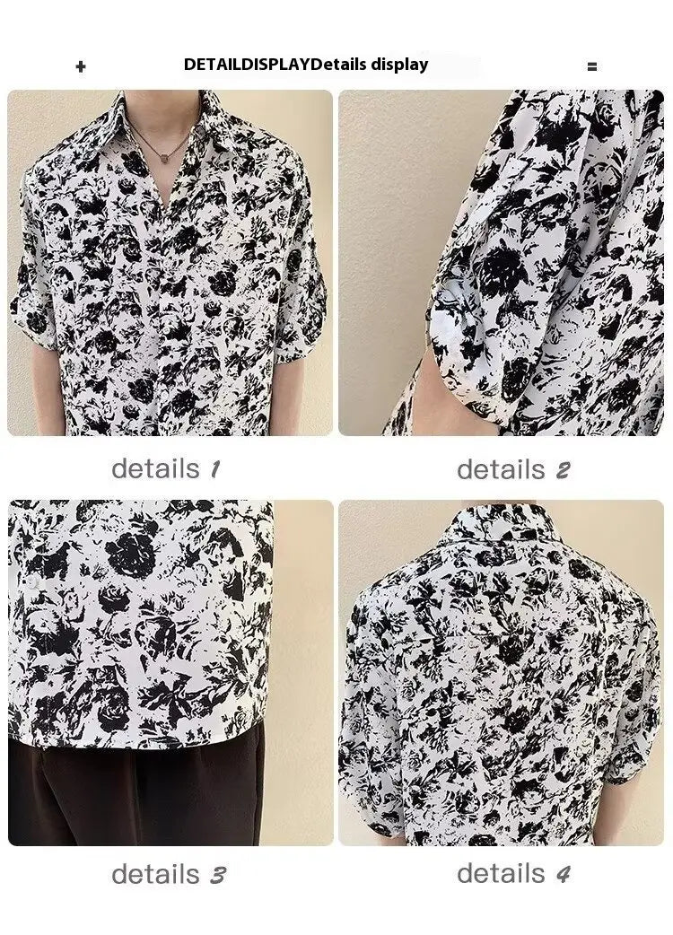 New Shirt Loose Outer Wear Heather Top Versatile Casual Men’s Short Sleeve