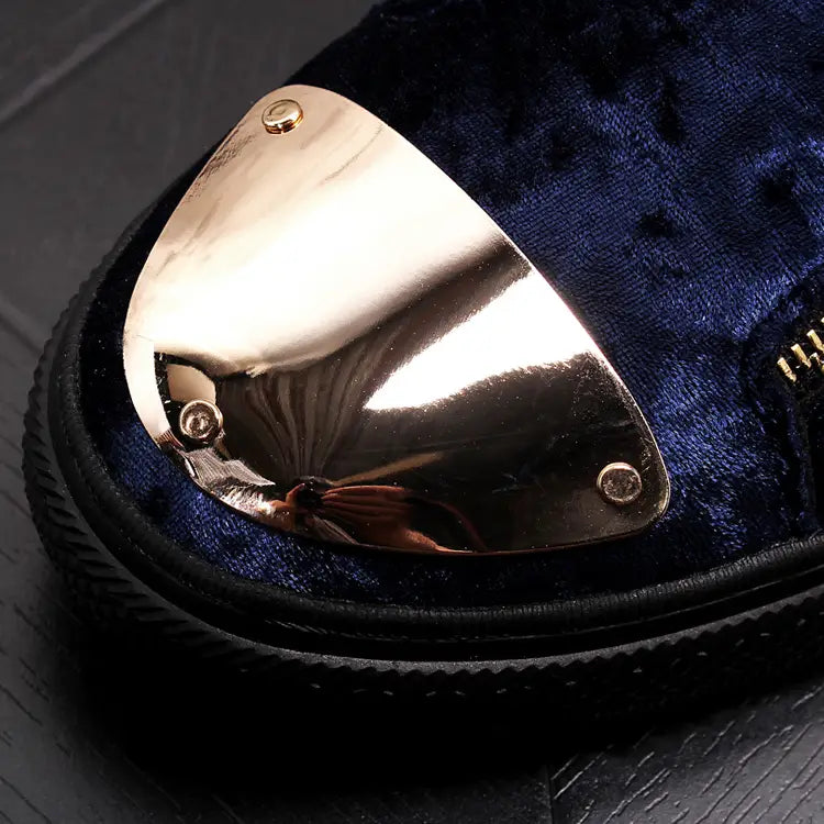 Hong Kong European Station New Plus Velvet Solid Color Iron Toe Trendy Casual High-top Shoes