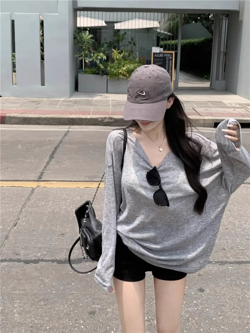 Blue Sweet Hot Girl Sun Protection Top