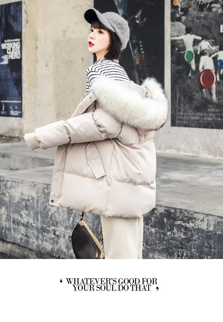 Foreign Trade Elegant Winter Korean Style Slim Fit All-matching Cotton-padded Clothes For Women