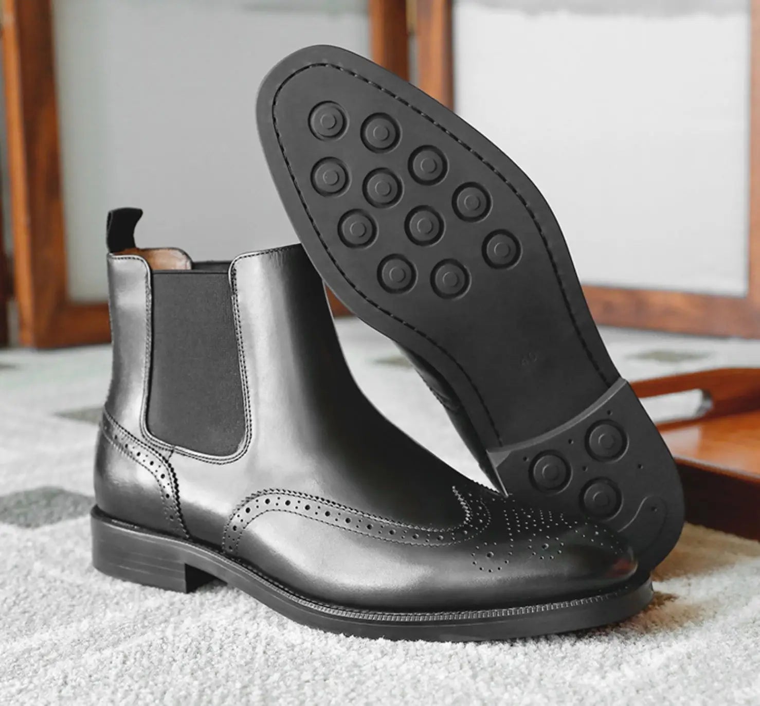 Men’s Leather Tips In Western Boots