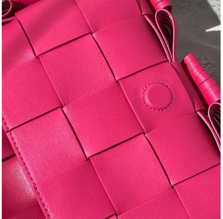 Leather Woven Bag Casual Fashion One Shoulder Messenger