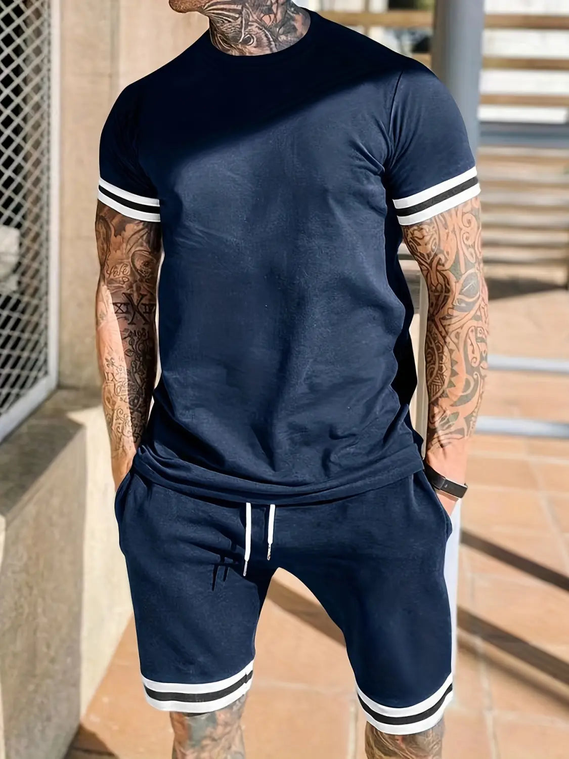 Men’s Short-sleeved T-shirt Casual Shorts Two-piece Set