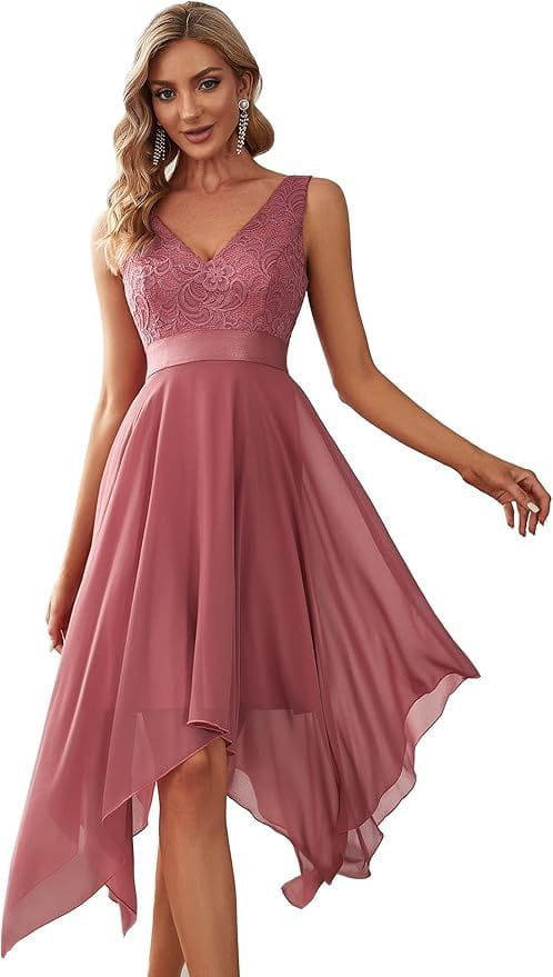 Women’s Lace Chiffon Cocktail Ball Gown