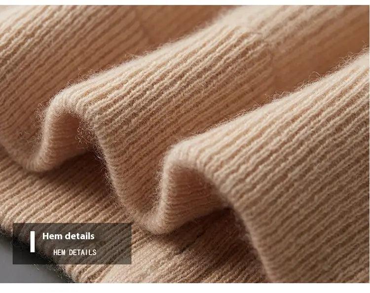 Men’s Cardigan Half Turtleneck Zipper Wool Coat Sweater