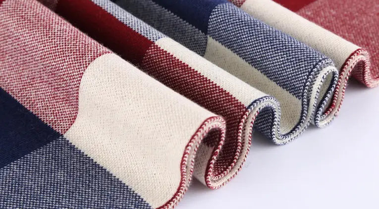 Classic And Fashionable British Checked Cashmere Scarf For Men’s Warmth