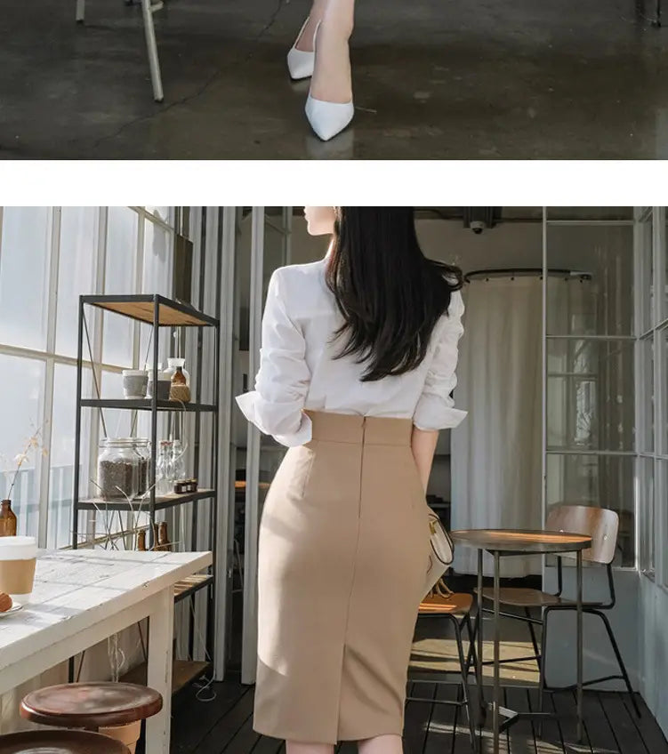 All-match Commute High Waist Slimming Office Lady Skirt