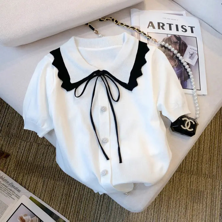 Women’s Design Short Sleeve Bow T-shirt