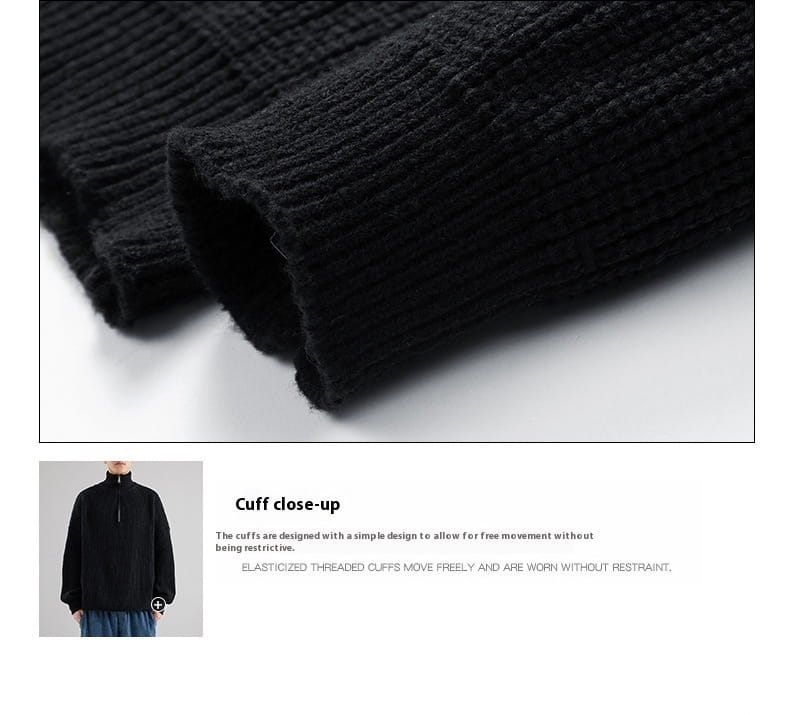 Men’s Turtleneck Half Zipper Thickening Thermal Sweater