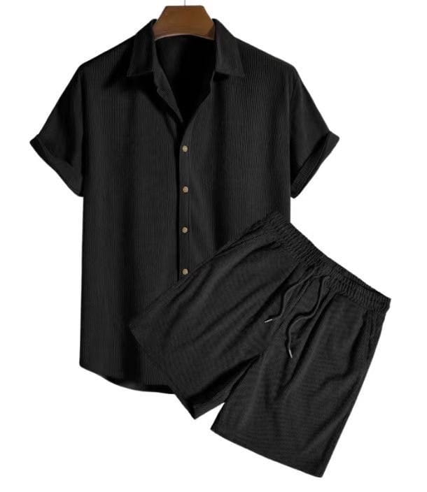 Casual Loose Multi-color Beachwear Cotton And Linen Short Sleeve Suit