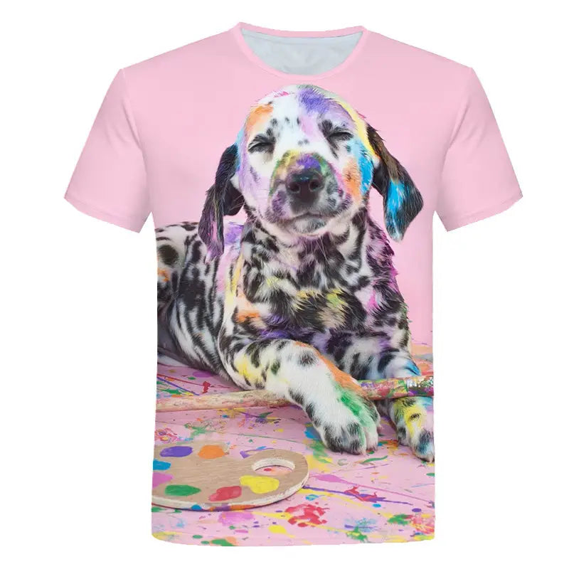 Digital Cartoon Print Loose Men’s T-shirt