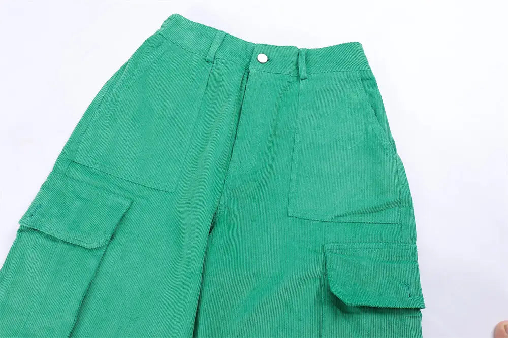 Men’s Big Pocket Workwear Personality Strap Wide Leg Pants