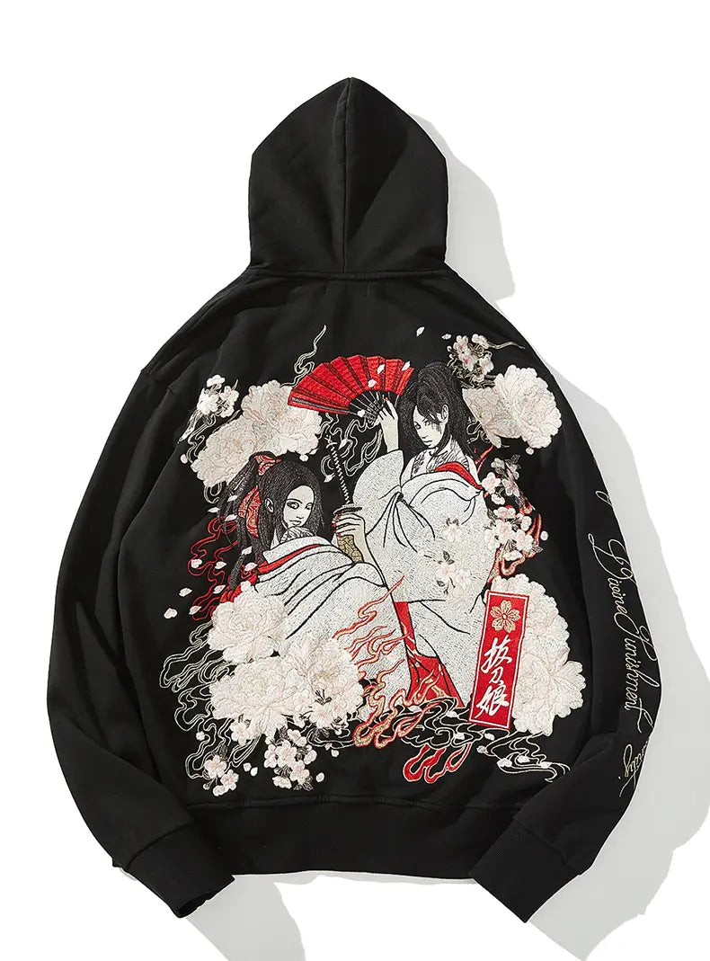 Embroidered coat sweatshirt