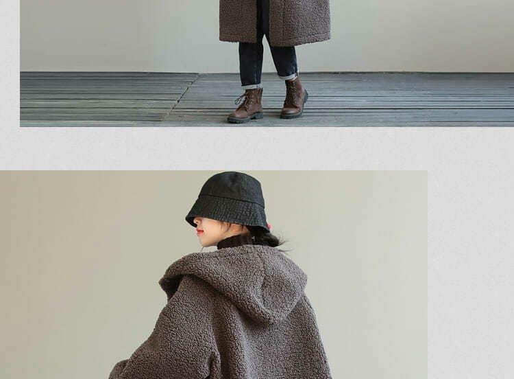 European And American Plus Size Loose Lamb Wool Younger Hoodie Padded Coat Women