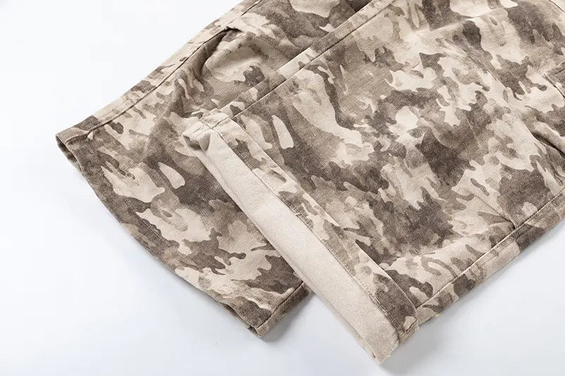 Spring New Retro Desert Camouflage Cargo Pants