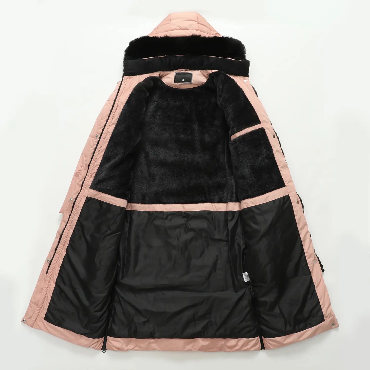 Women’s Cotton Jacket Drawstring Cinched Hoodie Fleece-lined Warm