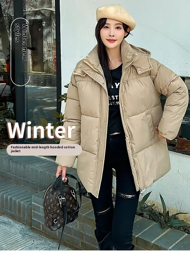 Women’s Mid-length Thickened Minority Fashion Temperament Cotton-padded Jacket