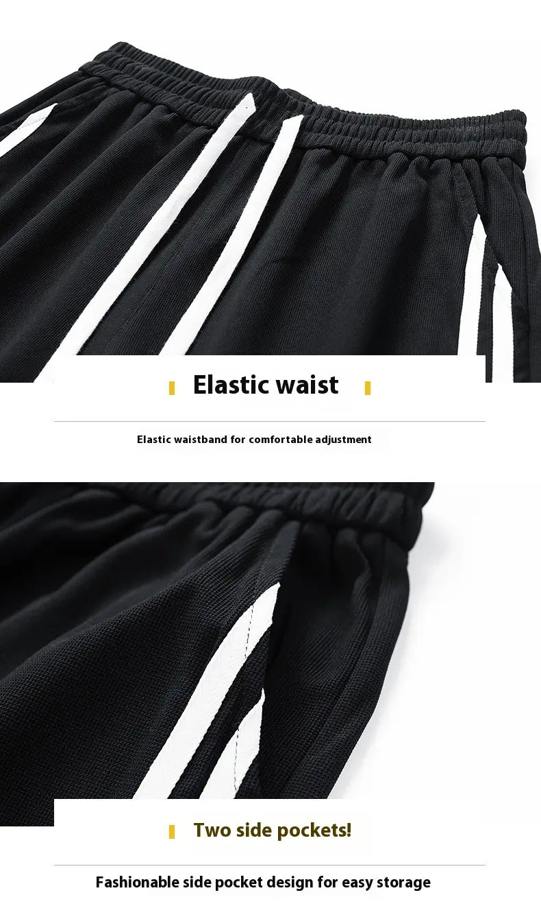 Hong Kong Style Loose Round Neck Short Sleeve Shorts 2-piece Set Leisure Sports Suit Men