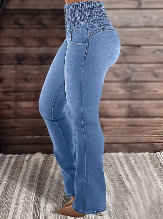 Women’s Stretch Button Denim Pants