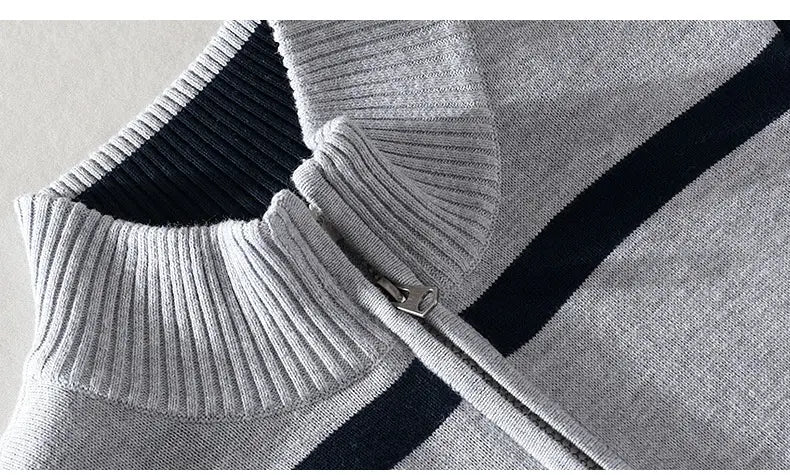 Turtleneck Men’s Cotton Wool Casual Half Zipper Sweater