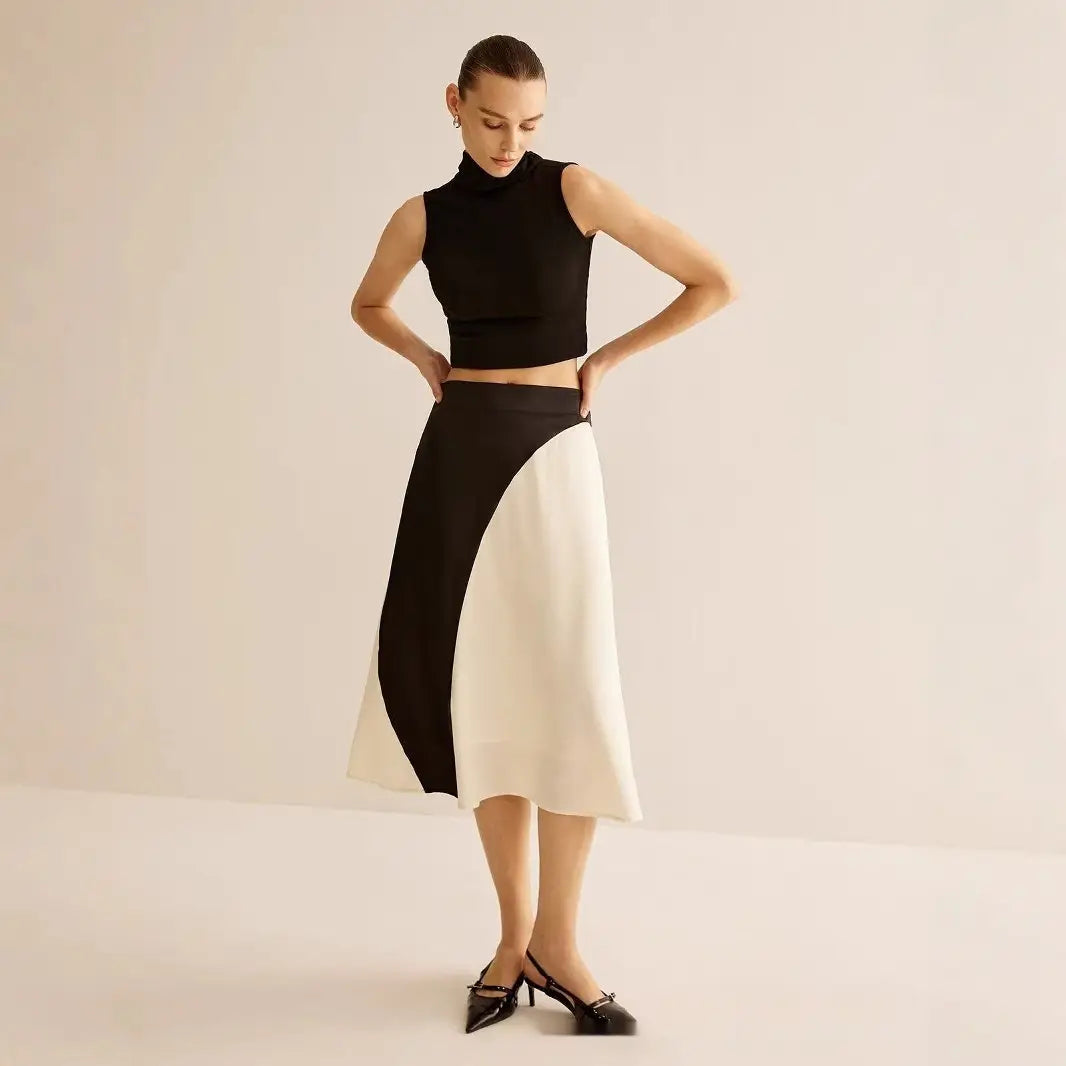 Color Contrast Patchwork Leisure Women’s Skirt