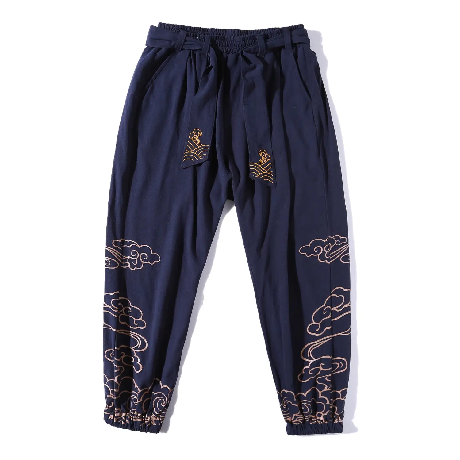 New Chinese Style Men’s Trousers Printed Loose Wide-leg Trousers Plus Size