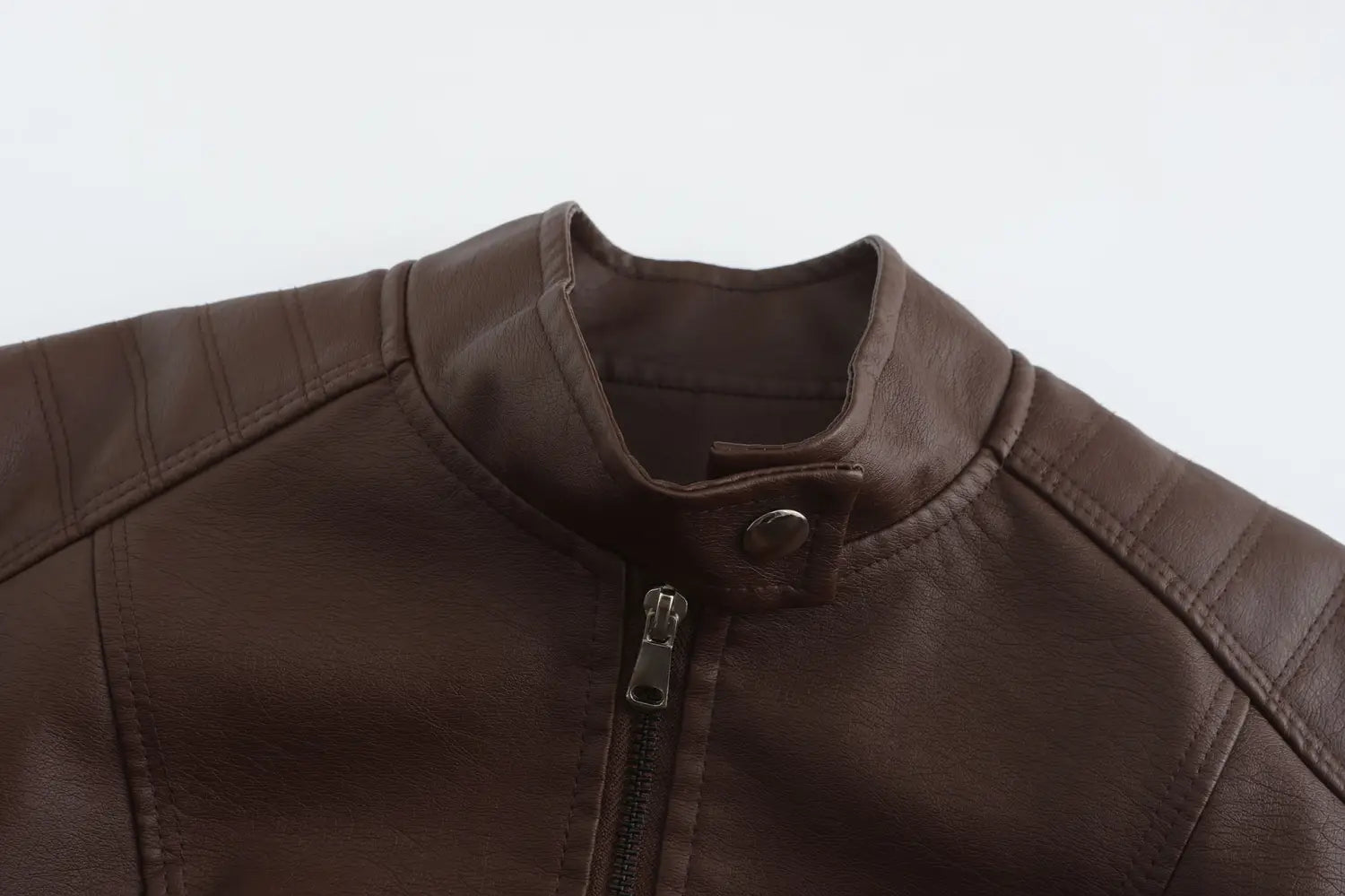 Women’s Short Slim-fit Leather Coat