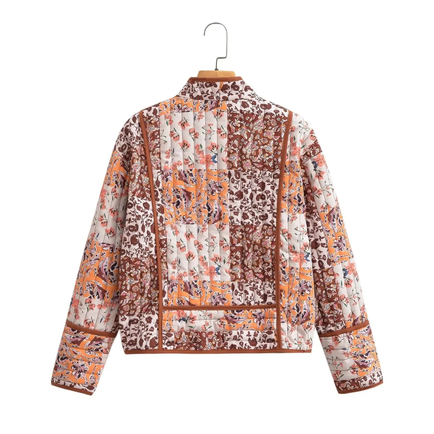 Women’s Fashionable Printed Loose Leisure Short Cotton-padded Coat