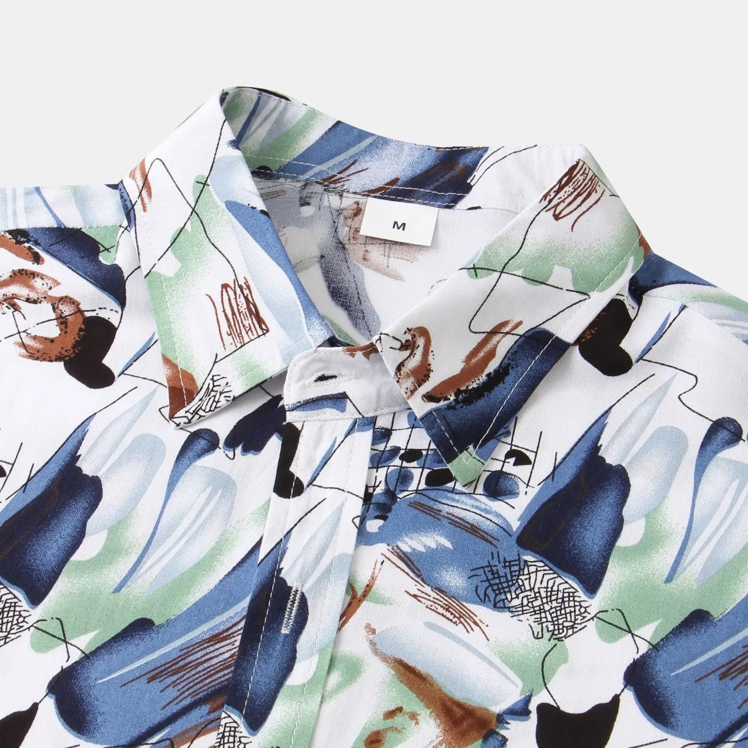 Men’s Lapel Short Sleeve Floral Shirt