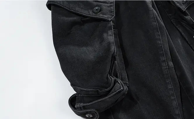 High Street Washed And Worn Multi-pocket Harem Shell Pants Men
