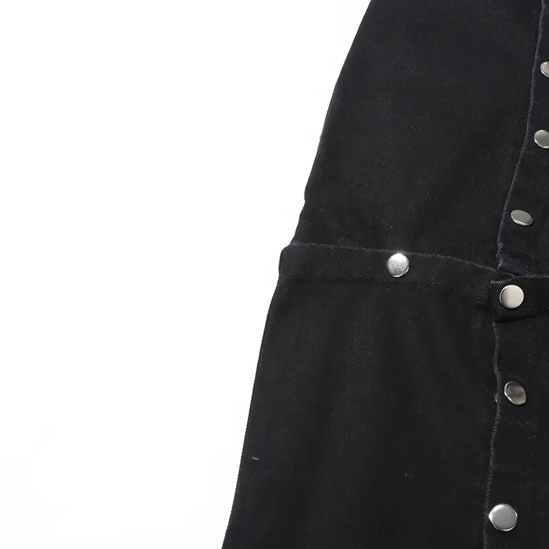 New Detachable Multi-button Design Irregular High Waist Jeans