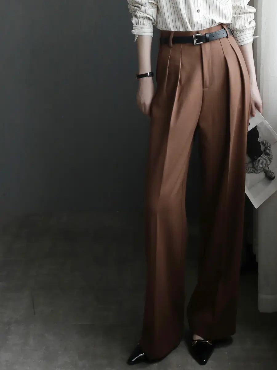 Suit Pants Women’s Slim Wide-leg Pants Mopping Floor Straight-leg Trousers