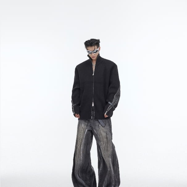 Heavy Retro Distressed Wide Leg Loose Jeans