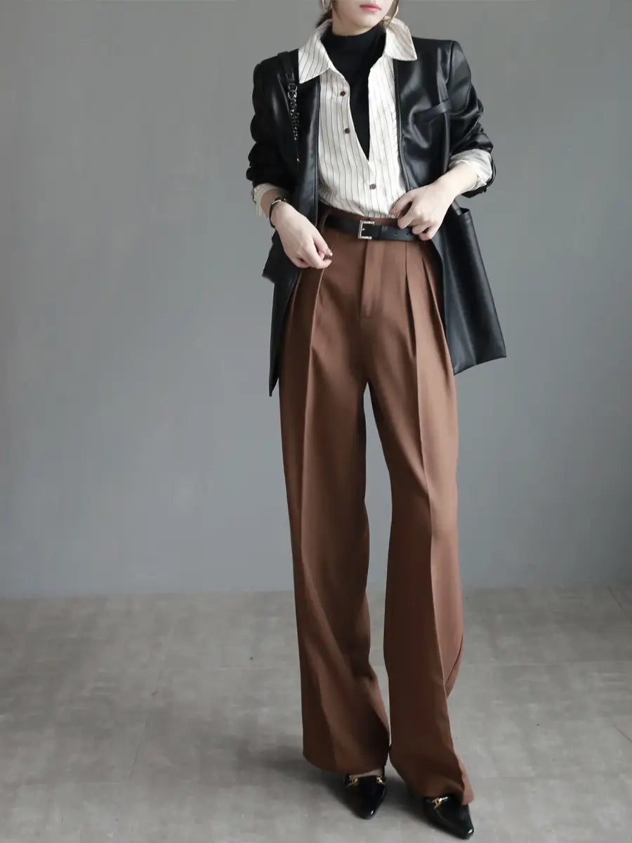 Suit Pants Women’s Slim Wide-leg Pants Mopping Floor Straight-leg Trousers