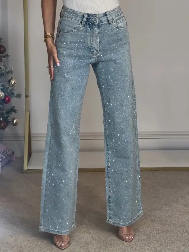 Women’s High-end High Waist Straight Personalized Hot Girl High Street Trousers