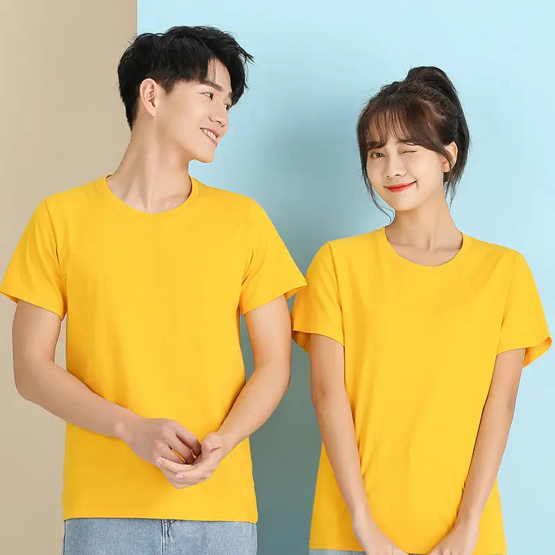 Men’s And Women’s Same Summer Pure Cotton Round Neck T-shirt