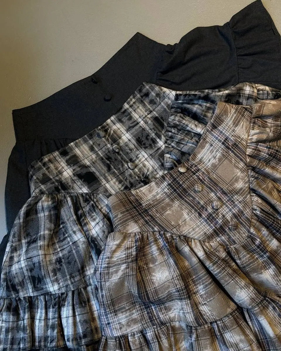 Ruffled Plaid Luxury Clothing for Women