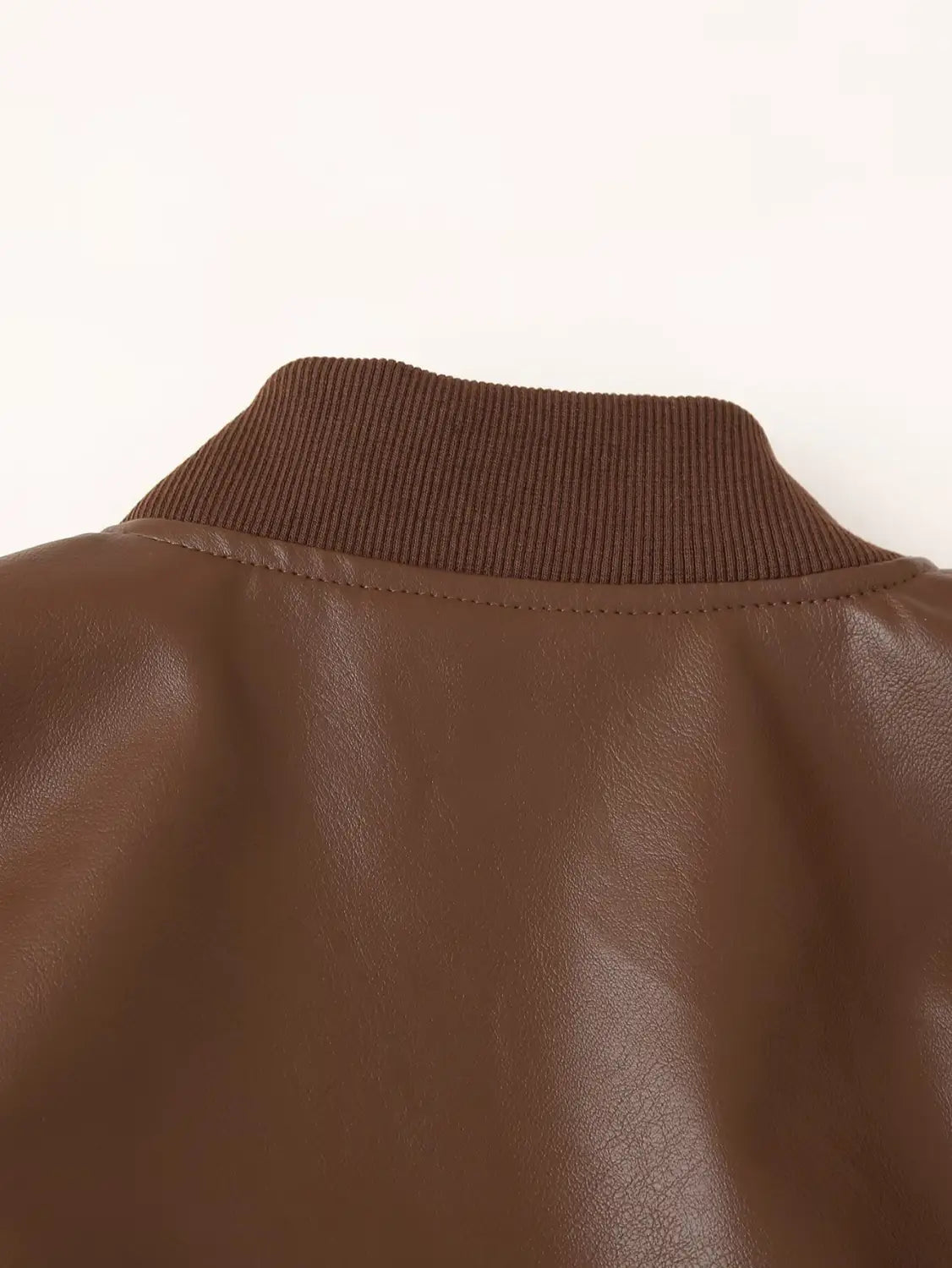 Short Jacket Fried Street Leather Clothing With Stand Collar Coat