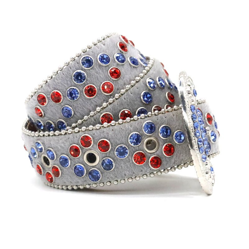 Fashionable Women’s Studded Flower Buckle Belt