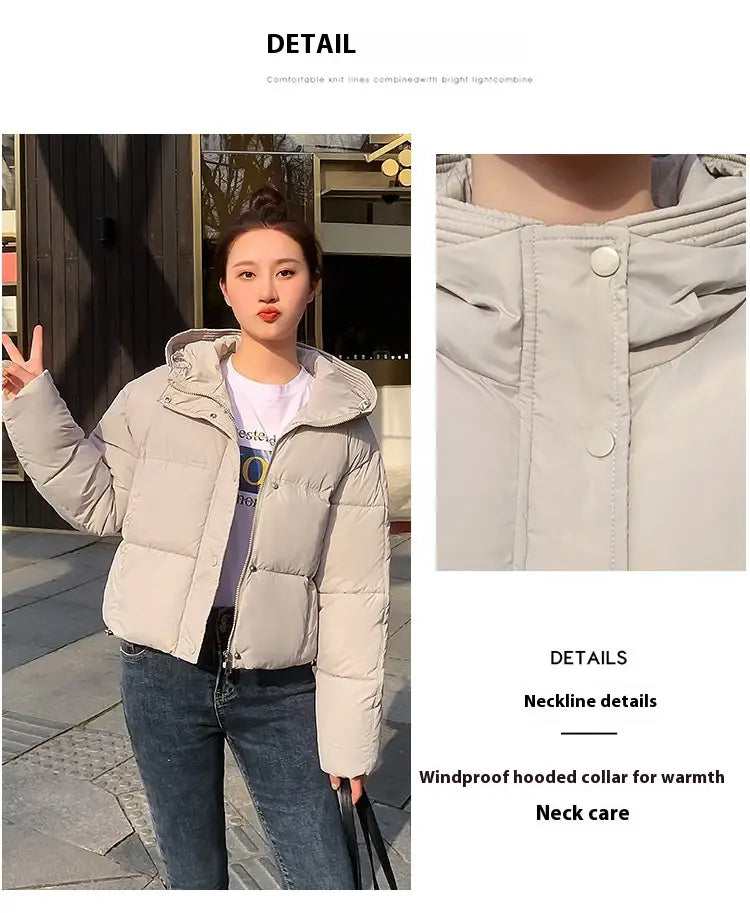 Women’s Simple Casual Hooded Short Down Jacket