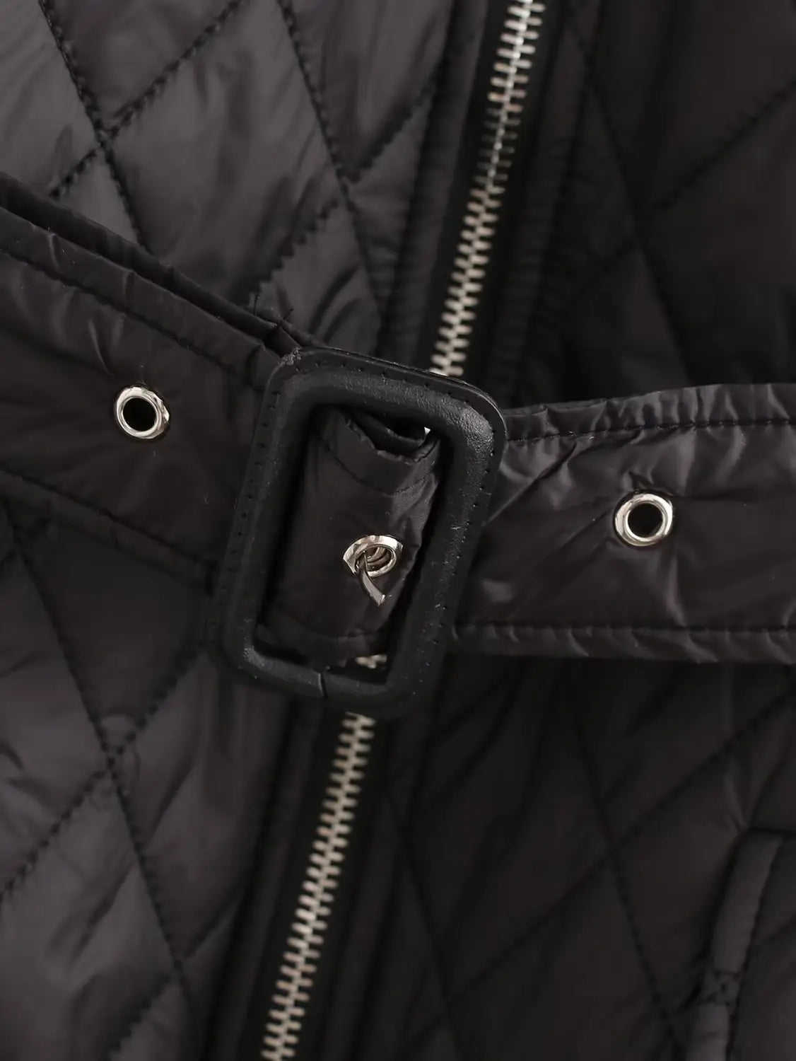 Fashion Simple With Belt Quilted Cotton Coat Jacket