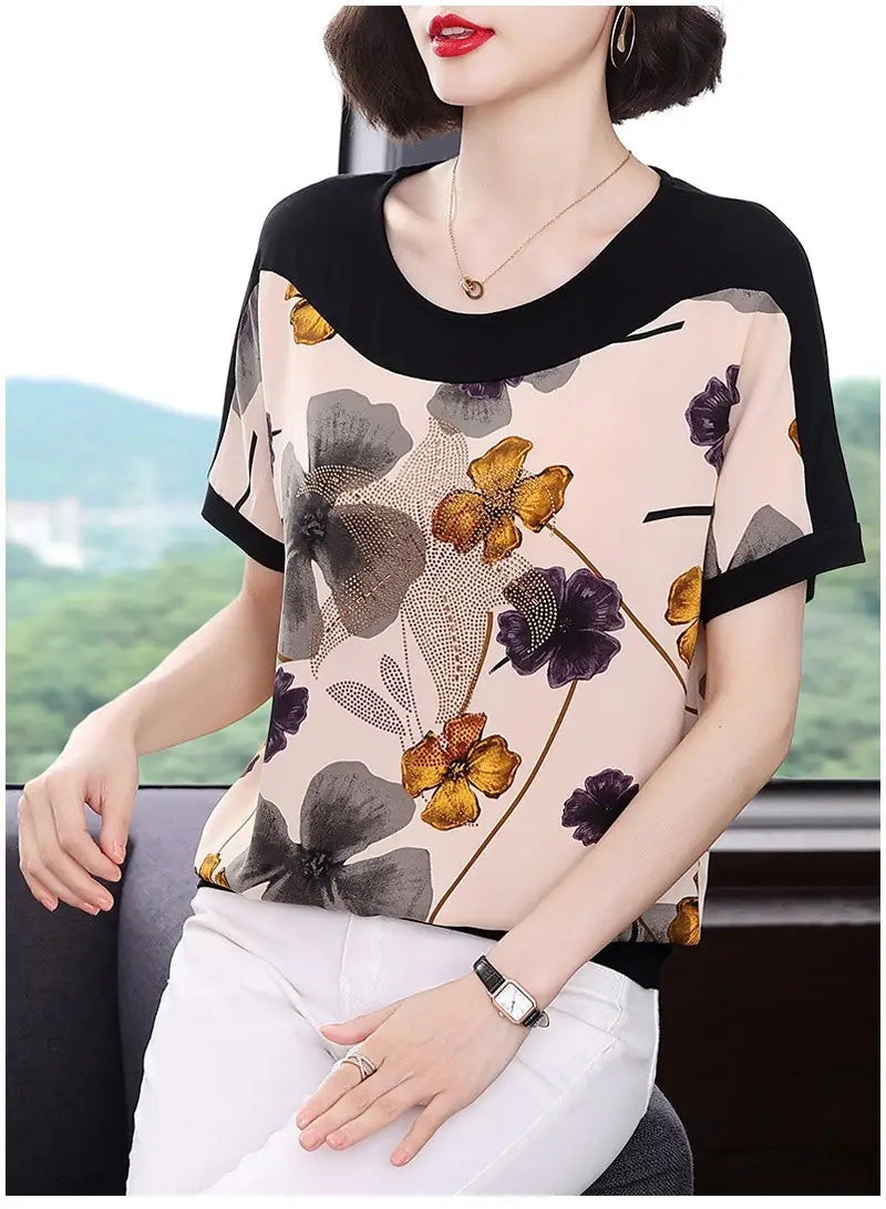 Women’s Short-sleeved T-shirt Loose Slimming Top
