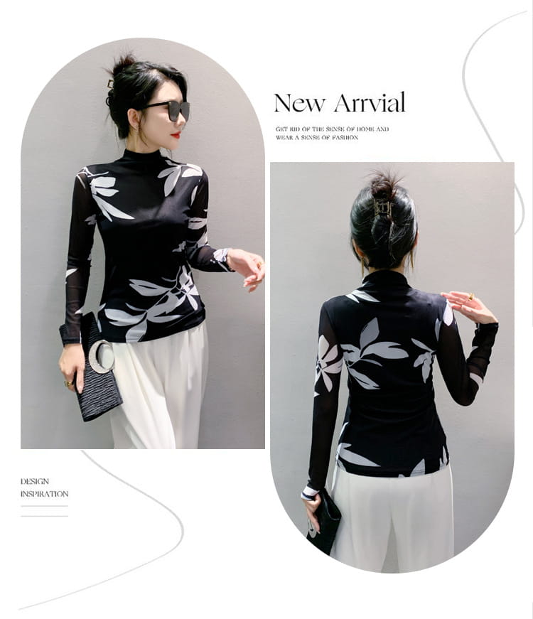 Women’s Long Sleeve Autumn And Winter Ocean Graceful Slim-fit Tops