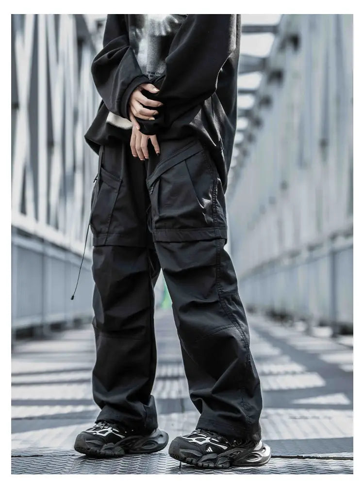 Straight Cargo Pants Men’s Multi-pocket Paratrooper Pants